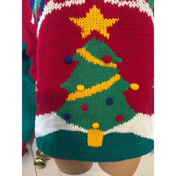 Vintage NOS Adell Barre "Ugly" Christmas Sweater Sz L - Picture 3 of 9